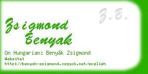 zsigmond benyak business card