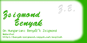 zsigmond benyak business card
